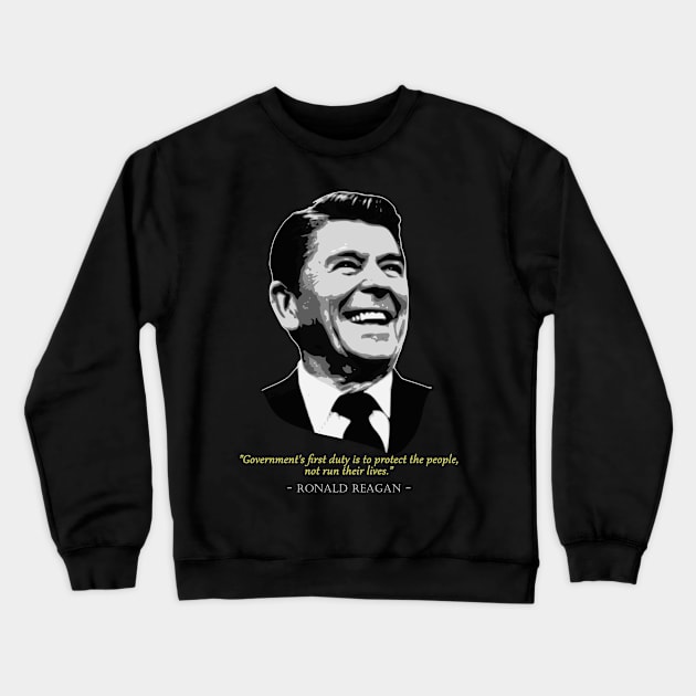 Ronald Reagan Quote Crewneck Sweatshirt by Nerd_art